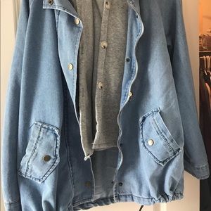 Jean jacket with hoodie